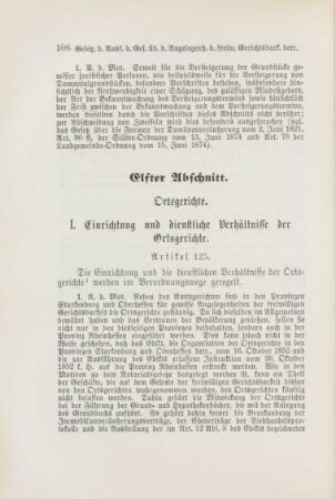 Elfter Abschnitt. Ortsgerichte