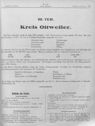 III. Teil: Kreis Ottweiler
