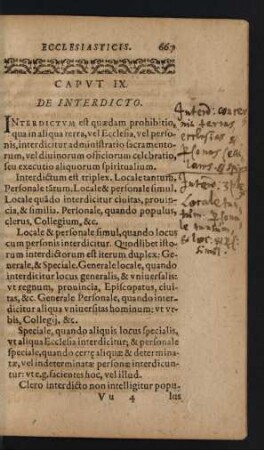 Caput IX. De Interdicto