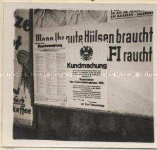Salzburg, Bundeskanzler Kurt Schuschniggs letzter Anschlag: "Kundmachung über die Einziehung der Reservisten am 11. März 1938"