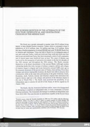 The Kurdish Question In The Aftermath Of The Gulf War: Geopolitical And Geostrategic Changes In The Middle East