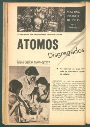 Atomos disgregados : Para una historia de espías