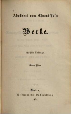 Adelbert von Chamisso's Werke, 4