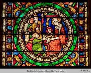 Typologischer Zyklus der Apsisfenster : Linkes Fenster A-VIII : Anbetung der Magier