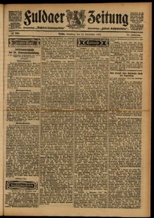 Erste Ausgabe vom Samstag, den 12. September 1903.
