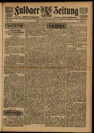 Erste Ausgabe vom Samstag, den 12. September 1903.