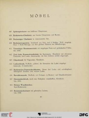 Möbel (Nr. 407-435)