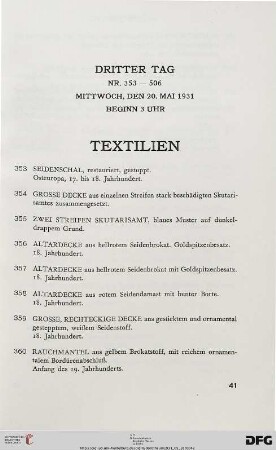 Textilien (Nr. 353-364)