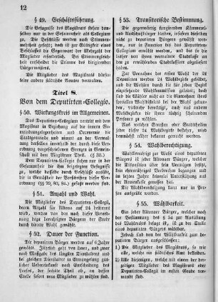 Titel 8. Von dem Deputirten-Collegio.