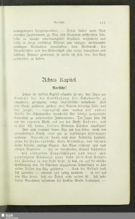 Achtes Kapitel. Vorsicht!