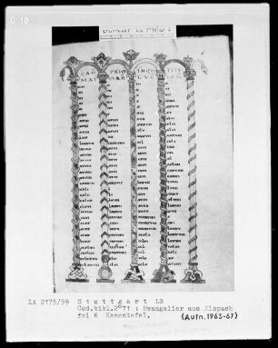 Evangeliar aus Alspach (Elsass) — ---, Folio 6rectoKanontafel