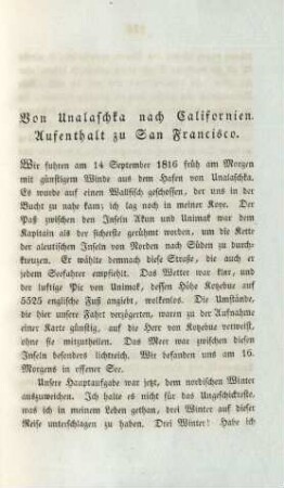 Von Unalaschka nach Californien. Aufenthalt zu San Francisco