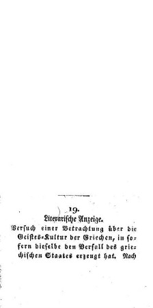 Literarische Anzeige : [19.]