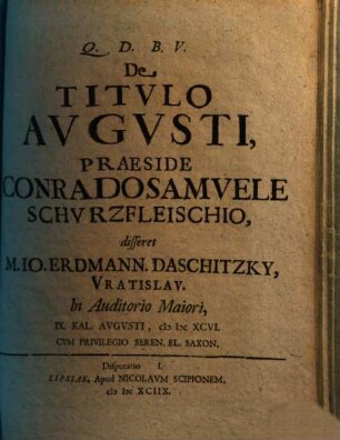 De Titvlo Avgvsti