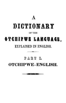 Part I. Otchipwe - English