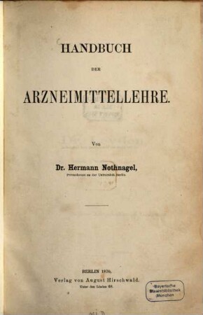 Handbuch der Arzneimittellehre