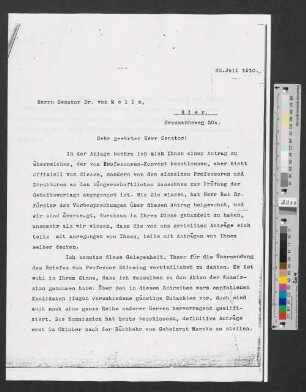 Brief an Werner von Melle