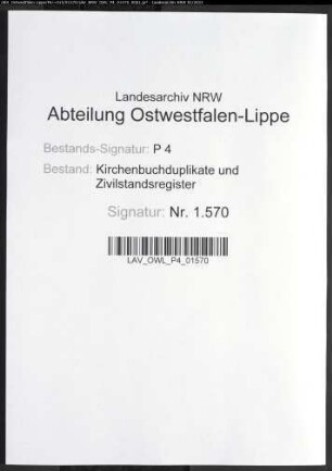 Kirchenbuchduplikate der katholischen Gemeinde (GHT 1871-1873). (Gemeinde: Benninghausen, katholische Gemeinde)