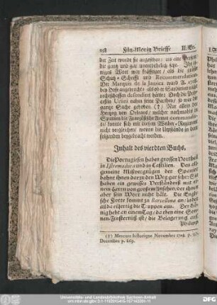 Inhalt des vierdten Buchs.
