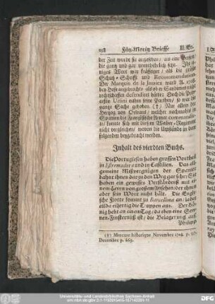 Inhalt des vierdten Buchs.