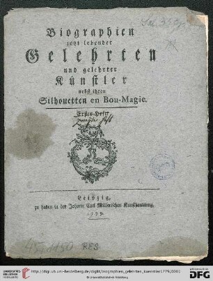 2: Biographien jetzt lebender Gelehrten und gelehrter Künstler nebst ihren Silhouetten en Bou-Magie