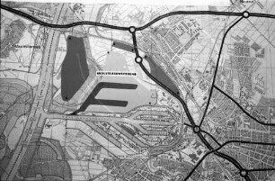 Pläne für die künftige Gestaltung des Industriegebiets im Gewann Burgau zwischen Knielingen und Rheinhafen.