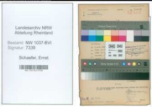 Entnazifizierung Ernst Schaefer , geb. 28.08.1905 (Kaufmann)