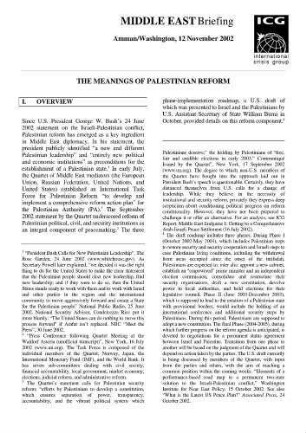 The meanings of Palestinian reform