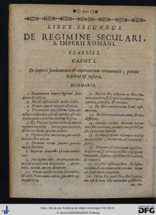 Liber Secundus. De Regimine Seculari.