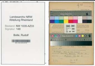 Entnazifizierung Rudolf Bolte , geb. 08.02.1905 (Arbeiter)