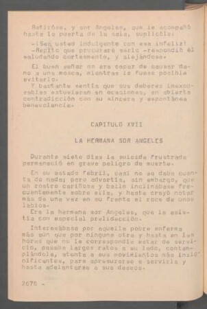 Capítulo XVII - La hermana sor Ángeles