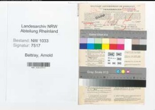 Entnazifizierung Arnold Bettray , geb. 29.12.1920 (Maschinenschlosser)
