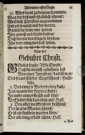Von der Gebuhrt Christi.