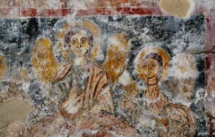 Christus, umgeben von Heiligen oder Engeln