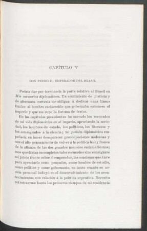 Capítulo V - Don Pedro II, Emperador del Brasil