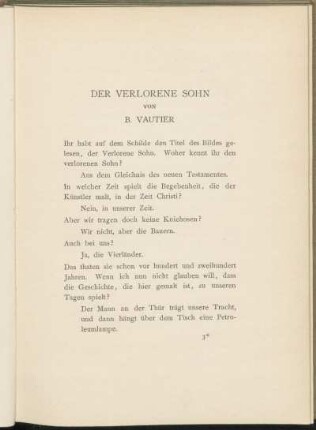 Der verlorene Sohn von B. Vautier