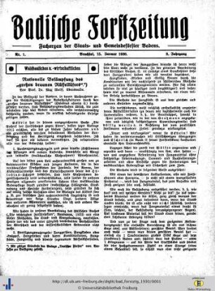 Nr. 1, 15. Januar 1930
