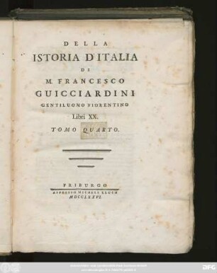 T. 4: Della Istoria D'Italia : Libri XX