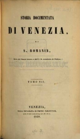 Storia documentata di Venezia, 7