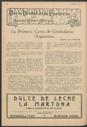 Por la verdad de la historia - La primera carta de ciudadanía argentina