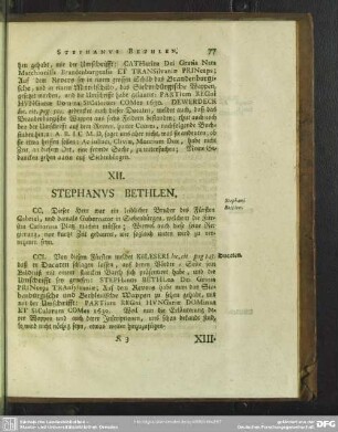 XII. Stephanus Bethlen