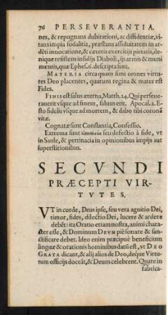 Secundi Praecepti Virtutes.