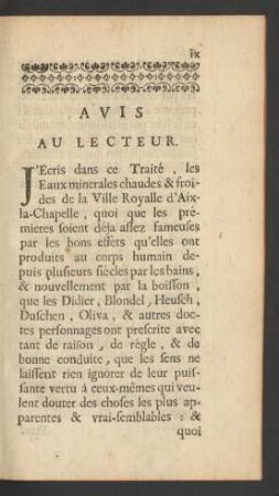 Avis Au Lecteur