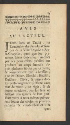 Avis Au Lecteur