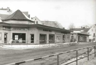 Klingenthal, Leninstraße (Graslitzer Straße). Verkaufsstelle. Straßenansicht