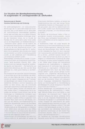 Zur Situation der Wandmalereirestaurierung im ausgehenden 19. und beginnenden 20. Jahrhundert