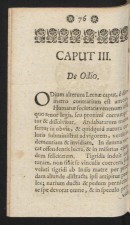 Caput III. De Odio.