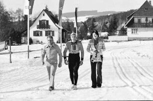 Hinterzarten: Michaela Endler, Urban Hettich mit Walter Demel (Langlaufmeister)