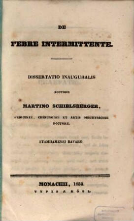 De febre intermittente : diss. inaug.
