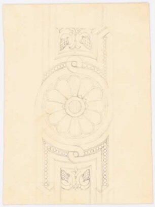 Villa, Kairo (?): Detail Rosettenfries mit Flechtband und Perlmuster gerahmt, florale Muster